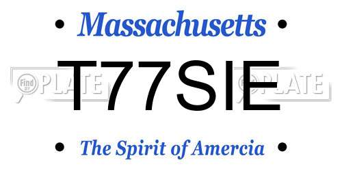 T77SIE Massachusetts License Plate