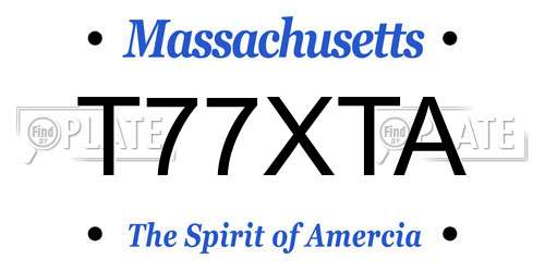 T77XTA Massachusetts License Plate