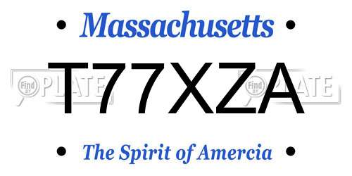 T77XZA Massachusetts License Plate