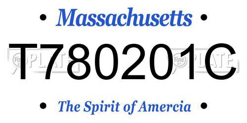 T780201C Massachusetts License Plate