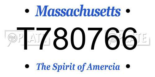 T780766 Massachusetts License Plate