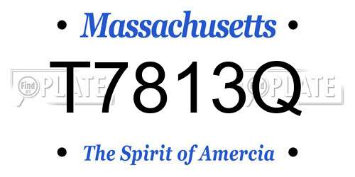 T7813Q Massachusetts License Plate