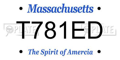 T781ED Massachusetts License Plate