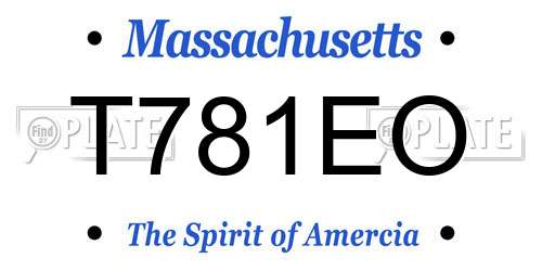 T781EO Massachusetts License Plate
