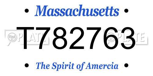 T782763 Massachusetts License Plate