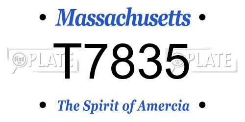 T7835 Massachusetts License Plate