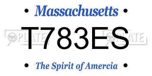 T783ES Massachusetts License Plate