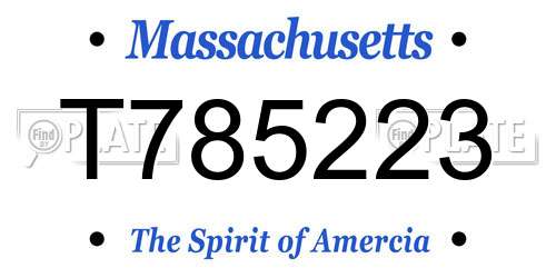 T785223 Massachusetts License Plate