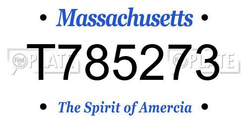 T785273 Massachusetts License Plate