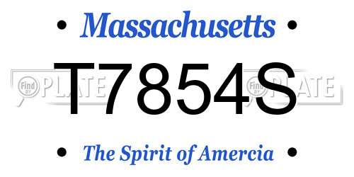 T7854S Massachusetts License Plate