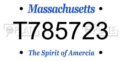 T785723 Massachusetts License Plate