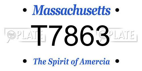 T7863 Massachusetts License Plate