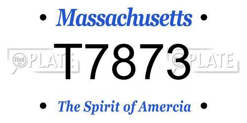 T7873 Massachusetts License Plate