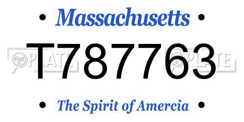 T787763 Massachusetts License Plate