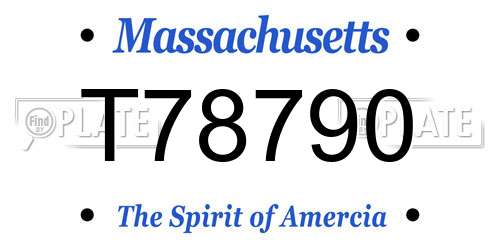 T78790 Massachusetts License Plate