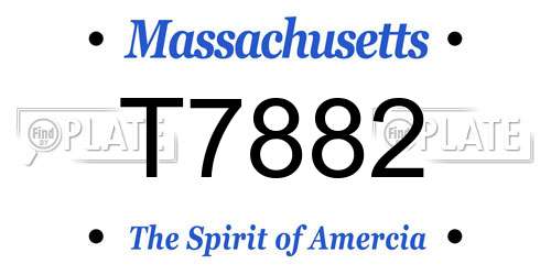 T7882 Massachusetts License Plate