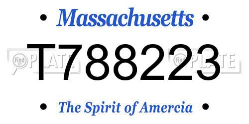 T788223 Massachusetts License Plate