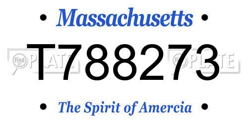 T788273 Massachusetts License Plate
