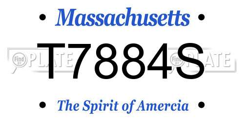 T7884S Massachusetts License Plate