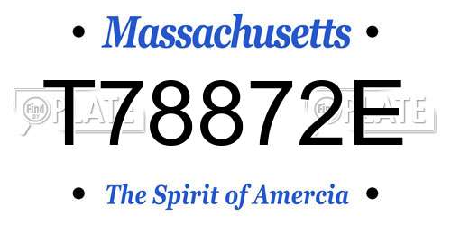 T78872E Massachusetts License Plate