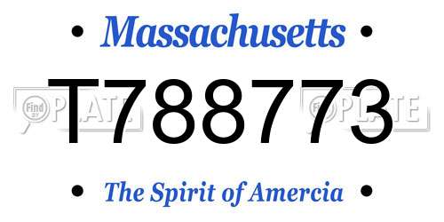 T788773 Massachusetts License Plate