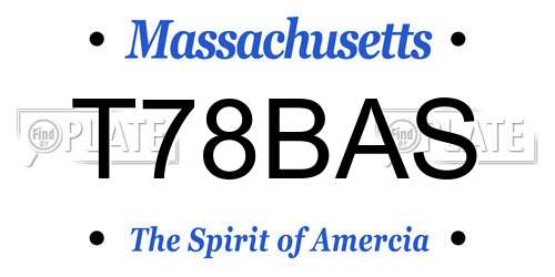 T78BAS Massachusetts License Plate