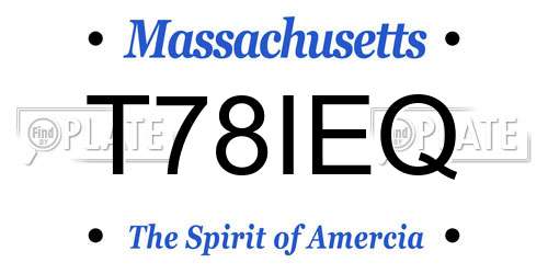 T78IEQ Massachusetts License Plate