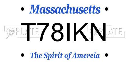T78IKN Massachusetts License Plate