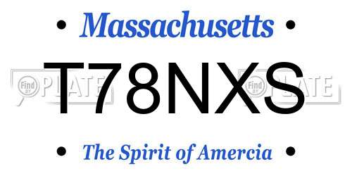 T78NXS Massachusetts License Plate