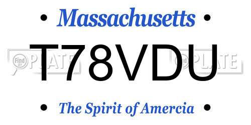 T78VDU Massachusetts License Plate