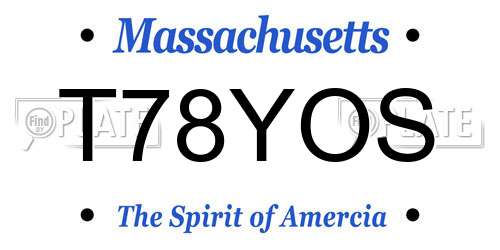 T78YOS Massachusetts License Plate