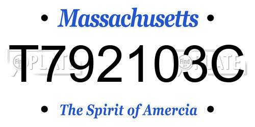 T792103C Massachusetts License Plate