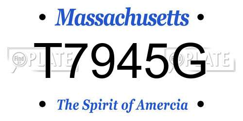 T7945G Massachusetts License Plate