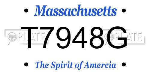 T7948G Massachusetts License Plate