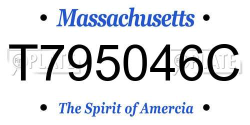 T795046C Massachusetts License Plate