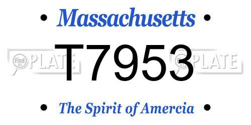 T7953 Massachusetts License Plate