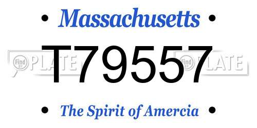 T79557 Massachusetts License Plate