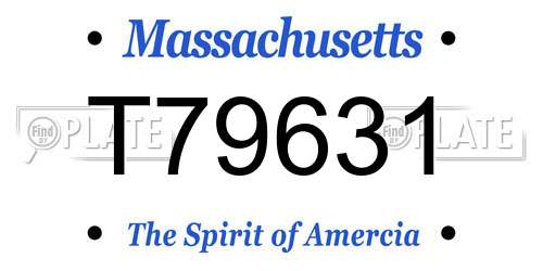 T79631 Massachusetts License Plate