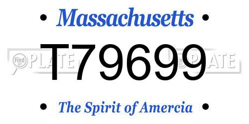 T79699 Massachusetts License Plate