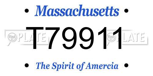 T79911 Massachusetts License Plate