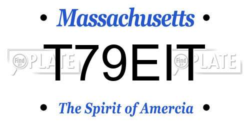 T79EIT Massachusetts License Plate