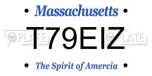 T79EIZ Massachusetts License Plate