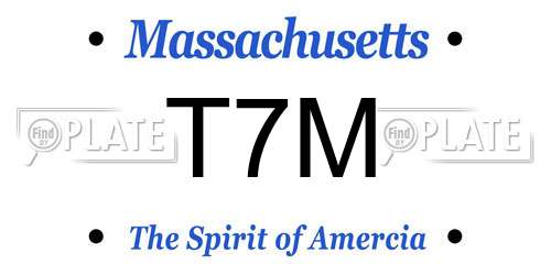 T7M Massachusetts License Plate