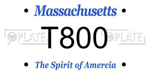 T800 Massachusetts License Plate