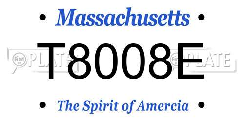 T8008E Massachusetts License Plate