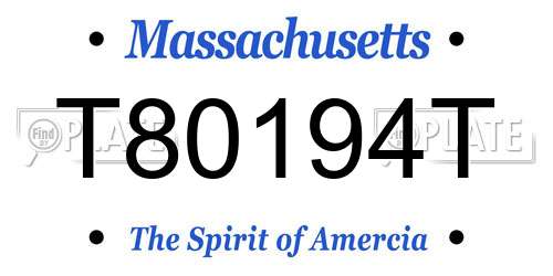 T80194T Massachusetts License Plate