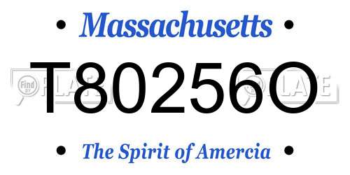 T80256O Massachusetts License Plate