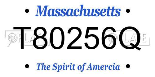T80256Q Massachusetts License Plate