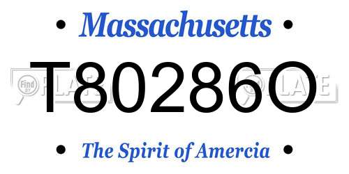 T80286O Massachusetts License Plate