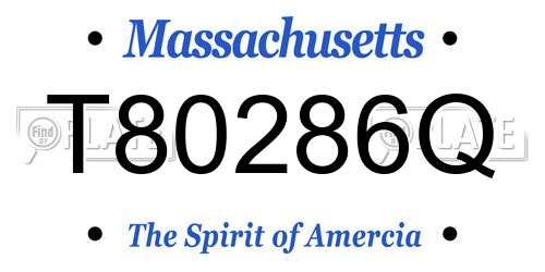 T80286Q Massachusetts License Plate